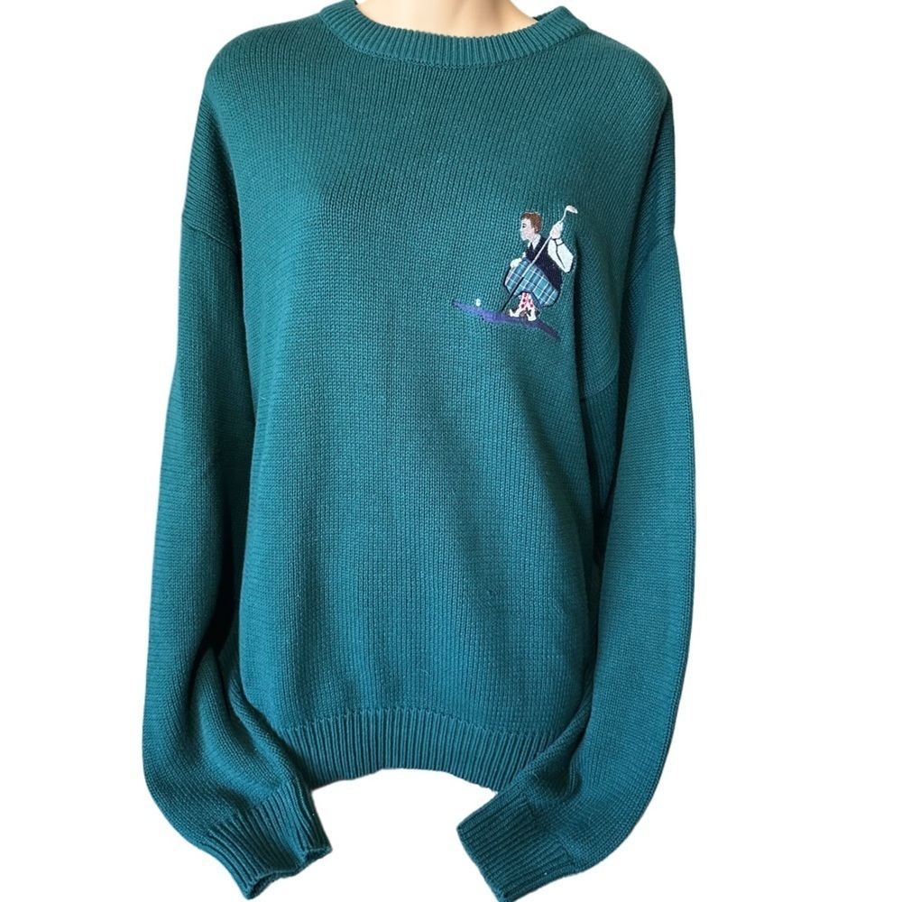 Izod Golf Vintage 80s/90s Men’s Crewneck Long Sleeve Sweater Golf Embroidery XL